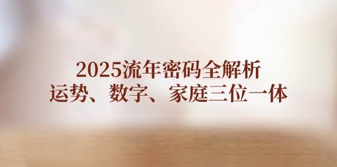（14466期）2025流年密码全解析，运势、数字、家庭三位一体