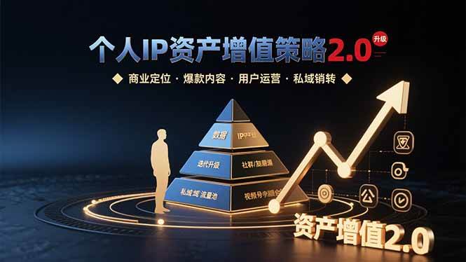 个人IP资产增值策略2.0 拆解商业定位/爆款内容/用户运营/私域销转四大模块