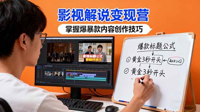 影视解说变现营：通过30+实战案例爆款内容创作技巧，掌握影视解说盈利密码