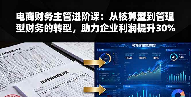 电商财务主管进阶课：从核算型到管理型财务的转型，助力企业利润提升30%