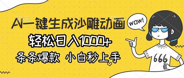 （17240期）AI一键生成沙雕动画，轻松日入1000+，条条爆款，小白秒上手