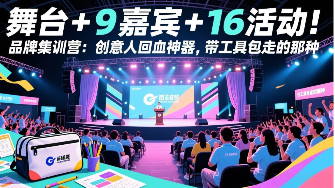 （17413期）舞台 + 9 嘉宾 + 16 活动！品牌集训营：创意人回血神器，带工具包走的那种