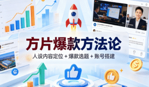 方片爆款方法论｜人设内容定位 + 爆款选题 + 账号搭建全掌握