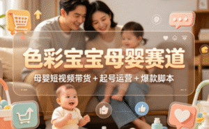 色彩宝宝母婴赛道｜母婴短视频带货 + 起号运营 + 爆款脚本全掌握