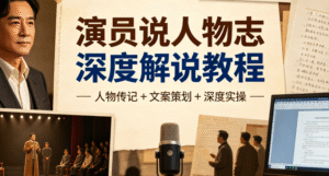 演员说人物志深度解说教程｜人物传记 + 文案策划 + 深度实操全掌握