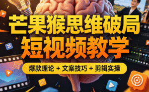 芒果猴思维破局短视频教学｜爆款理论 + 文案技巧 + 剪辑实操全掌握