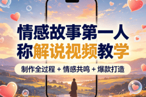 情感故事第一人称解说视频教学｜制作全过程 + 情感共鸣 + 爆款打造全掌握