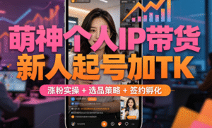萌神个人 IP 带货新人起号加 TK｜涨粉实操 + 选品策略 + 签约孵化全掌握