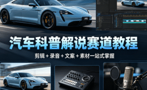 汽车科普解说赛道教程｜汽车类短视频制作全流程｜剪辑基础 + 录音 + 文案 + 素材一站式掌握
