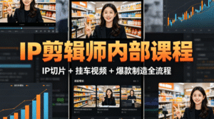 IP 剪辑师内部课程｜IP 切片挂车视频实战｜从剪辑入门到爆款制造全流程掌握
