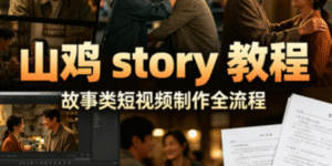 山鸡 story 教程｜故事类短视频制作全流程｜4 节系统课掌握情感故事视频核心技巧
