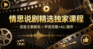 【情思说剧】精选独家课程｜深度文案解说 + 声音克隆+AU 插件全掌握