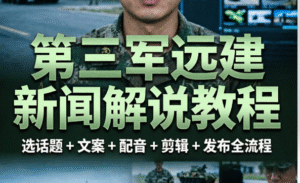 第三军迷新闻解说教程｜军事新闻解说视频制作全流程｜6 大模块掌握军事赛道核心技巧