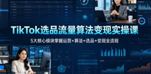 （2期）TikTok 选品流量算法变现实操课｜5 大核心模块掌握运营 + 算法 + 选品 + 变现｜从账号运营到团队管理全流程