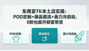 TikTok 东南亚本土店实操陪跑完整课｜38 节从开店准备到全店动销全链路 SOP｜本土店 + 跨境店区别 + 选品 + 上架 + 冷启动 + 广告搭建 + 数据优化一站式打通