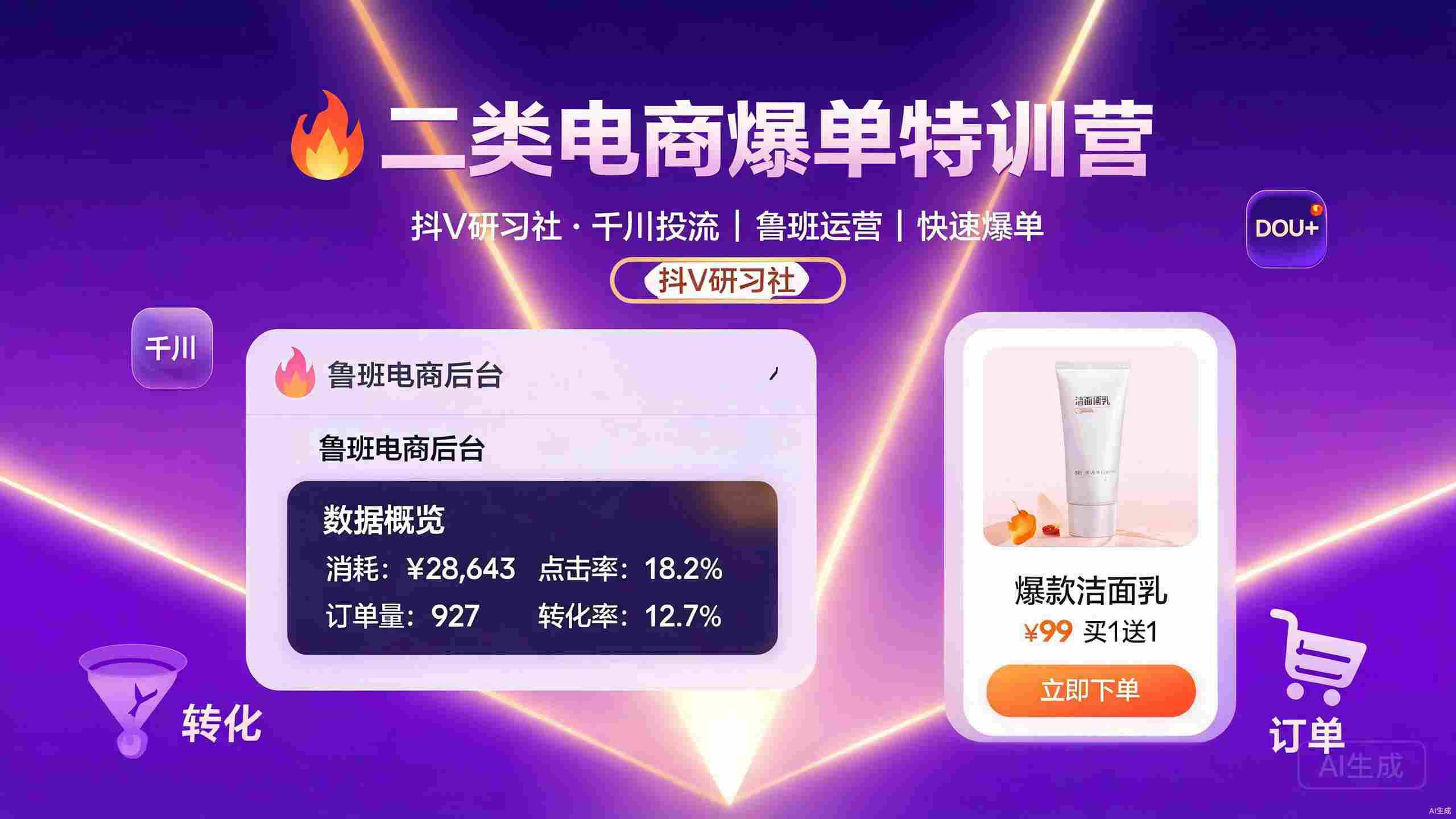 峰教练-千川全域直播运营跟商品卡