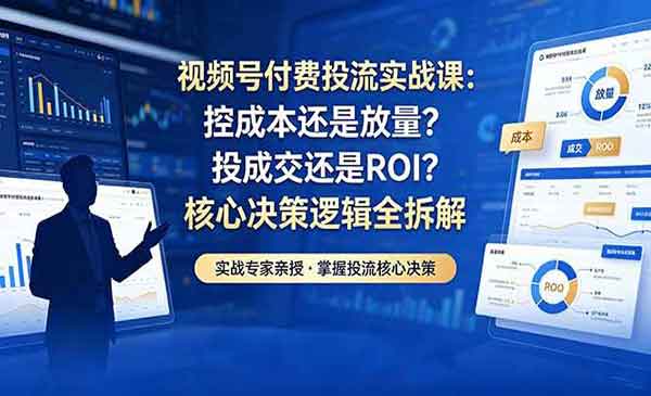 （三网1049期）视频号付费投流实战