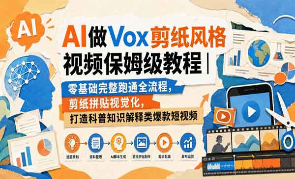 （三网110期）AI做Vox剪纸风格视频