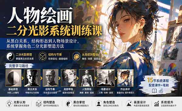 （三网113期）人物绘画二分光影系统