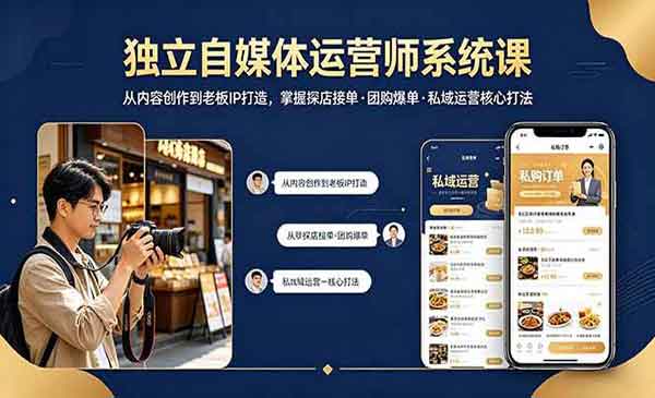 （三网1235期）独立自媒体运营师系统
