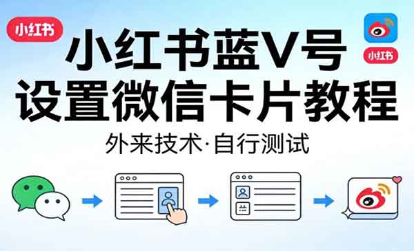 （三网1355期）小红书蓝V号微信卡片