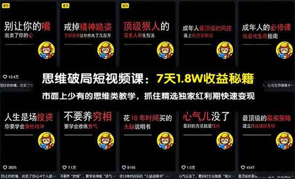 （三网1372期）思维类快速变现教学