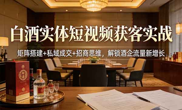 （三网1378期）白酒实体短视频获客
