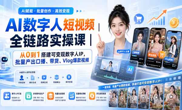 （三网139期）AI数字人短视频全链路