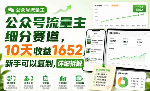 （三网149期）公众号流量主细分赛道