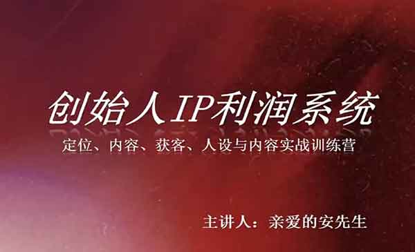 （三网158期）创始人IP利润系统