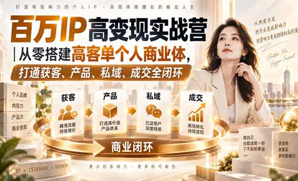 （三网18期）百万IP高变现实战营