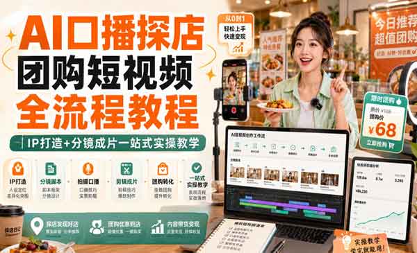 （三网219期）AI口播探店短视频