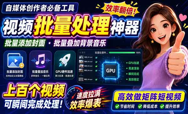 （三网22期）视频批量加封面软件