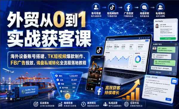 （三网248期）外贸从0到1实战获客课