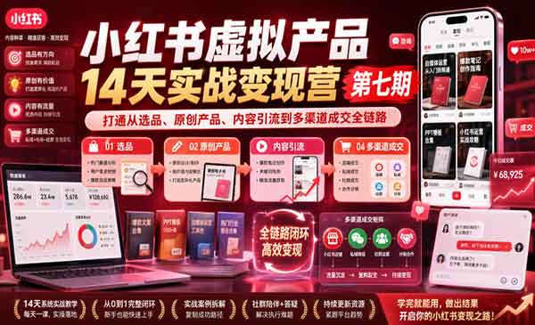 （三网301期）小红书虚拟产品14天实战