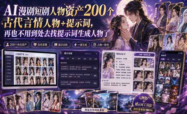 （三网311期）AI漫剧人物资产提示词