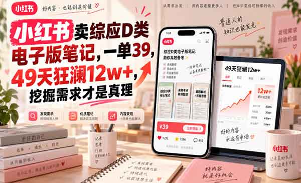 （三网33期）小红书卖电子版笔记