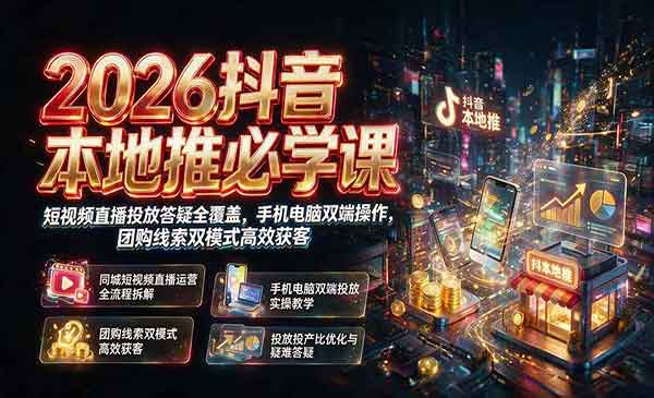 （三网343期）抖音本地推必学