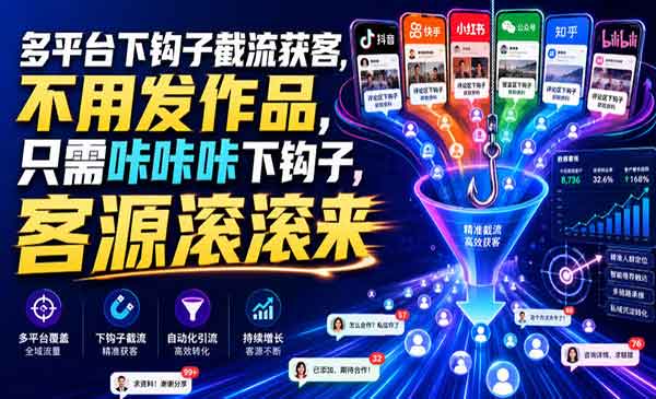 （三网377期）多平台下钩子截流获客