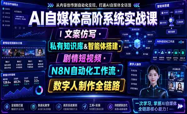 （三网386期）AI自媒体高阶系统实战