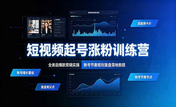 （三网429期）短视频起号涨粉
