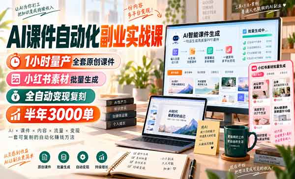 （三网45期）AI课件自动化副业实战
