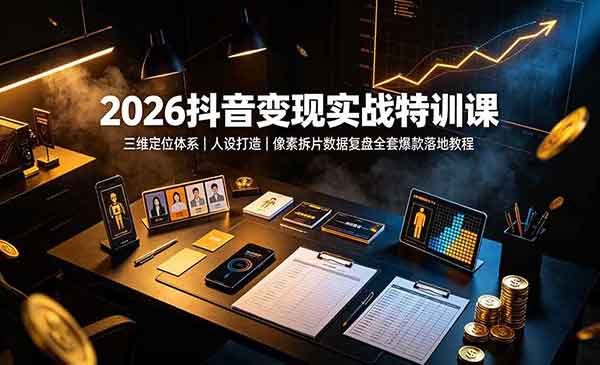 （三网472期）2026抖音变现实战