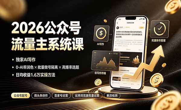 （三网479期）公众号流量主系统课