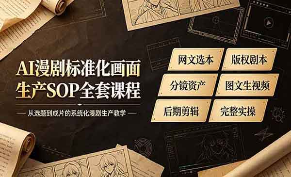 （三网480期）AI漫剧标准化画面生产SOP