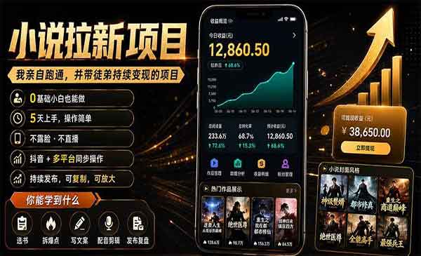 （三网492期）多平台小说拉新项目