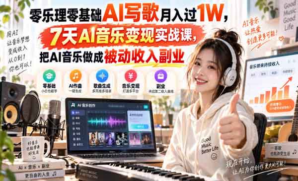 （三网5期）7天AI音乐变现实战