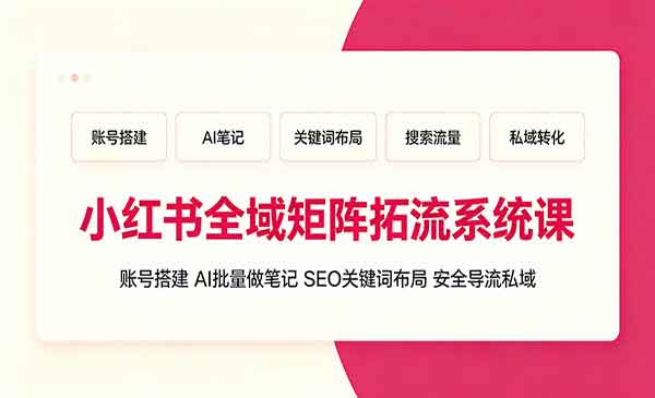 （三网525期）小红书全域矩阵拓流