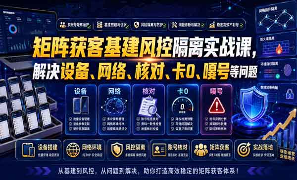 （三网535期）矩阵获客实战