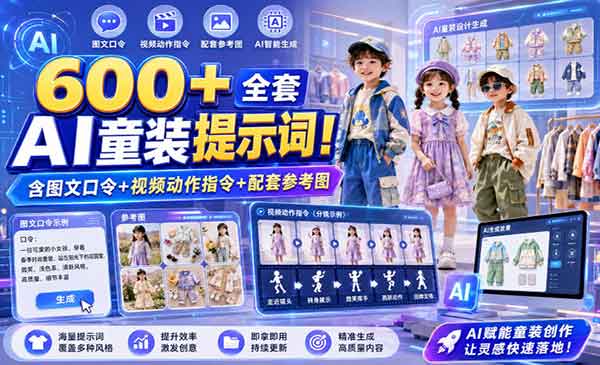 （三网541期）600+全套AI童装提示词
